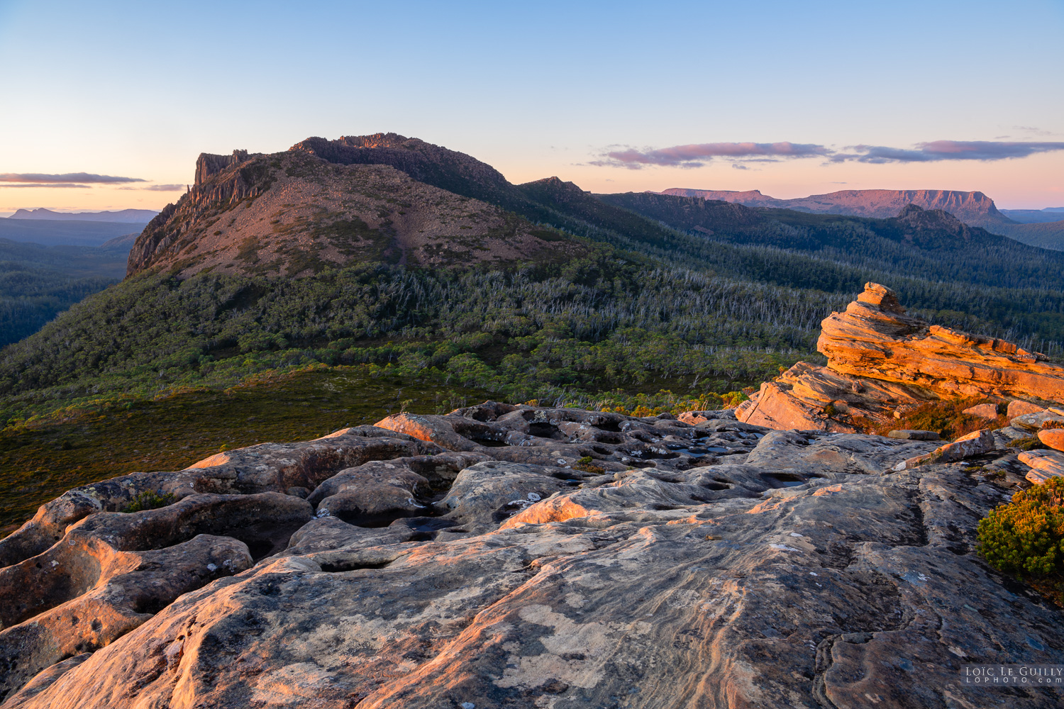 photograph of Mt Hugel at sunset